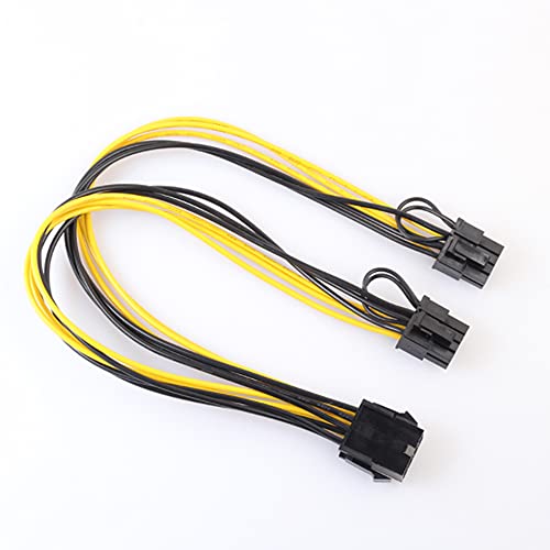Ziyituod PCIe Splitter, 12.5in/32cm 8 Pines a Doble PCIe 8 Pines (6 + 2) Tarjeta gráfica Adaptador de Corriente PCI Express GPU VGA Cable de extensión para minería (Paquete de 6)