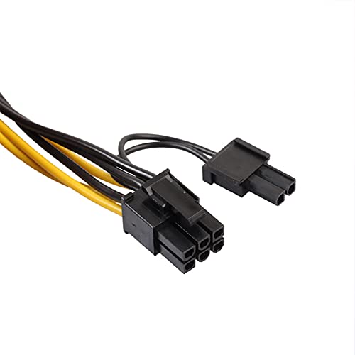 Ziyituod PCIe Splitter, 12.5in/32cm 8 Pines a Doble PCIe 8 Pines (6 + 2) Tarjeta gráfica Adaptador de Corriente PCI Express GPU VGA Cable de extensión para minería (Paquete de 6)
