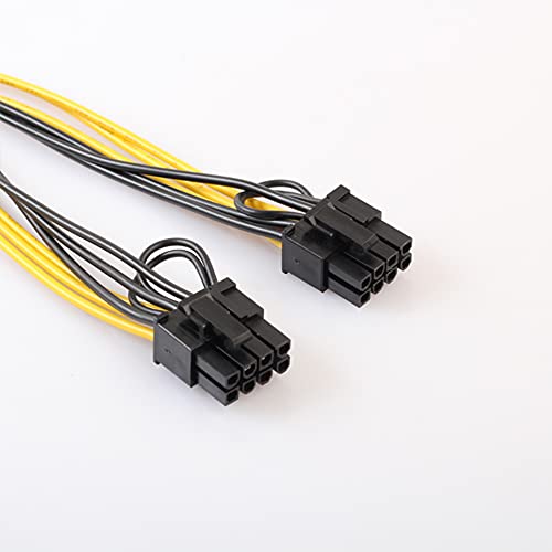 Ziyituod PCIe Splitter, 12.5in/32cm 8 Pines a Doble PCIe 8 Pines (6 + 2) Tarjeta gráfica Adaptador de Corriente PCI Express GPU VGA Cable de extensión para minería (Paquete de 6)