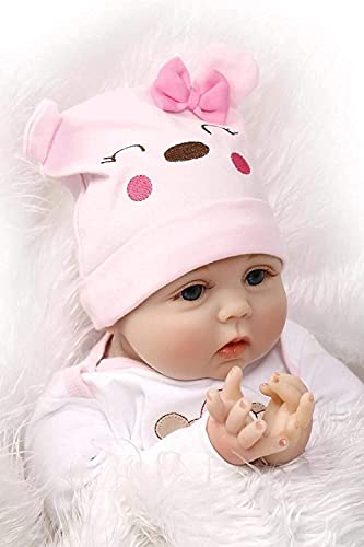 ZIYIUI Muñecos Reborn Niña 22 Pulgadas 55Cm Realista Silicona Cuerpo Completo Bebe Reborn Suave Vinilo de Recién Nacido Niño Niña Regalo Juguete Reborn Dolls