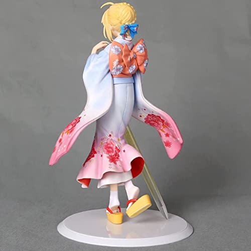 ZJIEX Destiny/Stay Night Kimono Saber Figura de PVC - escrupto Muy detallado - Alto 2 5 cm - Equipado con Armas (no versión Original)