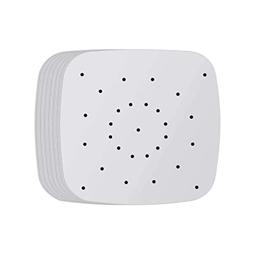 ZKZK Air Fryer Parchment Paper Liners, 200pcs 8.5inch Square Perforated Parchment Paper Sheets for Air Fryer, Premium Nonstick Bamboo Steamer Liner for Air Fryers, Steaming Basket Oven Baking Cooking