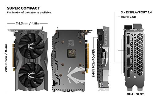 ZOTAC Gaming GeForce GTX 1660 Super AMP Edition 6GB GDDR6 Tarjeta gráfica HDMI/3xDP