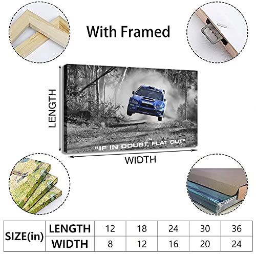 ZRCY JDM - Póster de coche de Rally Car Colin Mcrae en lienzo para oficina, familia, dormitorio, decoración de pared, 20 x 30 cm