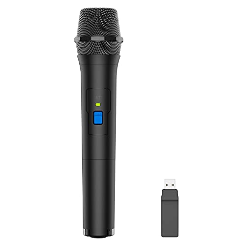 zrshygs Micrófono inalámbrico, Sistema de micrófono de Mano con Receptor Recargable, Alcance de hasta 15 m para PS5 / PS4 / Switch/XB One/Wii
