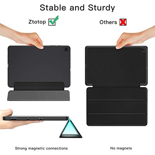 ZtotopCase Funda para Samsung Galaxy Tab S6 Lite 10.4 2020,Ultra Delgada Smart Cover Carcasa con Soporte Incorporado de Pencil,Auto Sueño/Estela Función, para Samsung Galaxy Tab S6 Lite 2020, Negro