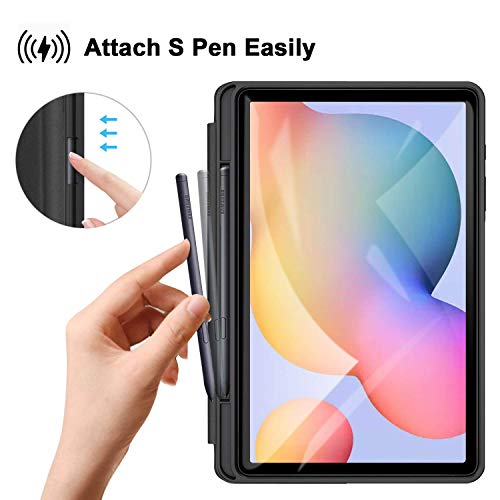 ZtotopCase Funda para Samsung Galaxy Tab S6 Lite 10.4 2020,Ultra Delgada Smart Cover Carcasa con Soporte Incorporado de Pencil,Auto Sueño/Estela Función, para Samsung Galaxy Tab S6 Lite 2020, Negro