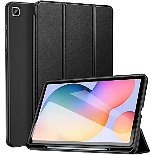 ZtotopCase Funda para Samsung Galaxy Tab S6 Lite 10.4 2020,Ultra Delgada Smart Cover Carcasa con Soporte Incorporado de Pencil,Auto Sueño/Estela Función, para Samsung Galaxy Tab S6 Lite 2020, Negro