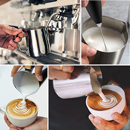 Zulay Kitchen espumar una jarra € “mejor leche vaporizador vapor copa - fácil de mediciones leer creamer dentro - making espuma de café matcha chai latte cappuccino caliente y un chocolate €“acero st