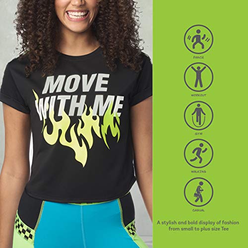 Zumba Fitness® Zumba Lockere Passform Dance Fitness Sport Top Modisch Sportoberteile Für Damen Camiseta, Negrita Negro 12, L para Mujer