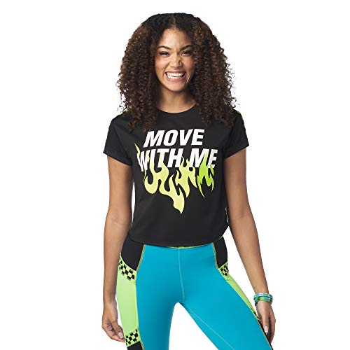 Zumba Fitness® Zumba Lockere Passform Dance Fitness Sport Top Modisch Sportoberteile Für Damen Camiseta, Negrita Negro 12, L para Mujer