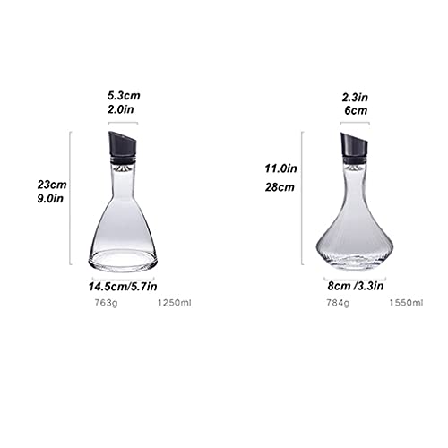 zunruishop Licorera Home Wine Decanter Crystal Glass Creativo Vertical Rayas Cascada Decantador Tinto Vino Fast Decanter Adecuado para Vacaciones de Boda Regalos para casa Aireador (Size : B)