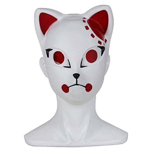 zuoshini Máscara de Asesino de Demonios Disfraz de Cosplay de Anime Japonés Máscara de Espada Fantasma Máscara de Zorro Accesorios de Disfraz de Fiesta de Halloween