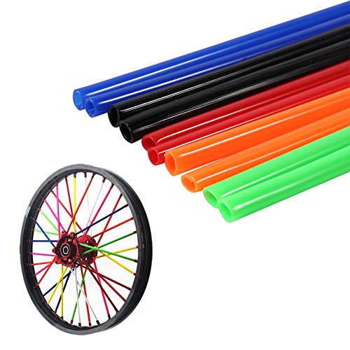 1 Juego 72 fundas para radios de motocicleta, fundas universales para radios de motocross, Skins para proteger las llantas de rueda y radios para las ruedas de todoterreno(verde)