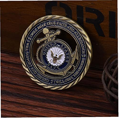 1 Pc Navy Emblem Core Valores Antiguo Copos Hollow Moned Medal Courage Compromiso Monedas