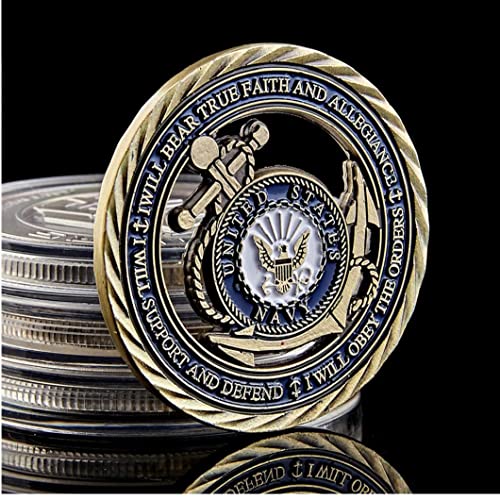1 Pc Navy Emblem Core Valores Antiguo Copos Hollow Moned Medal Courage Compromiso Monedas