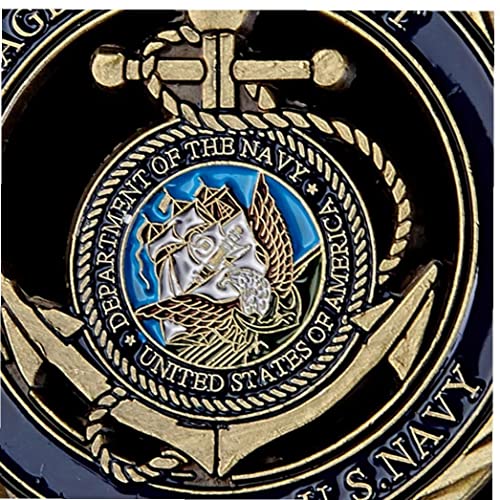 1 Pc Navy Emblem Core Valores Antiguo Copos Hollow Moned Medal Courage Compromiso Monedas