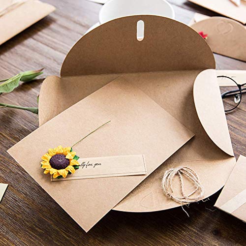 10 Tarjeta Kraft Felicitacion Cumpleaños Bebe Regalo Sobres Navidad Boda