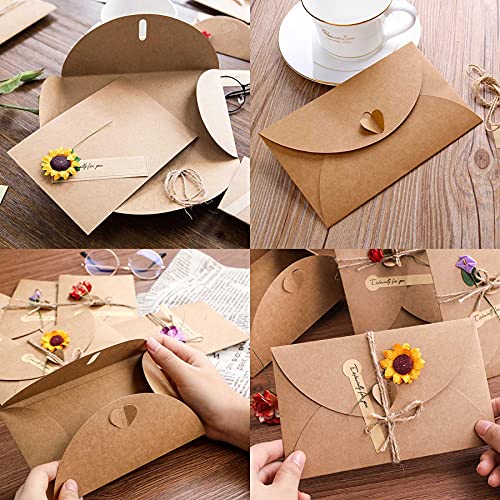 10 Tarjeta Kraft Felicitacion Cumpleaños Bebe Regalo Sobres Navidad Boda