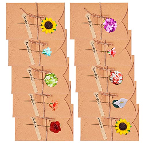 10 Tarjeta Kraft Felicitacion Cumpleaños Bebe Regalo Sobres Navidad Boda