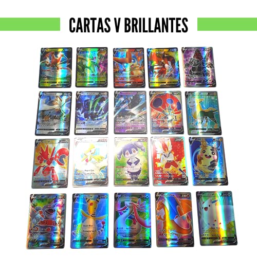 100 Carta Pokémon Brillante V VMAX - Edición Coleccionista Tarjeta Especial