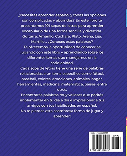 101 Spanish Word Search Puzzles for Adults: Large Print: Sopa de Letras en Espanol: Letra Grande