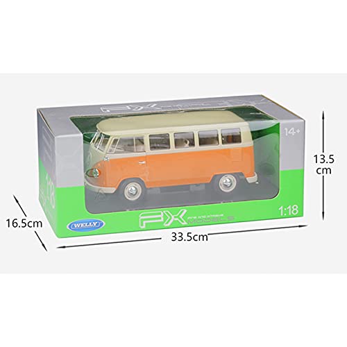 1:18 para Volkswagen T1 1963 Diecast Scale High Simulator Retro Car Model Car Bus Metal Alloy Toy Car para Niños Colección De Regalos (Color : 2)