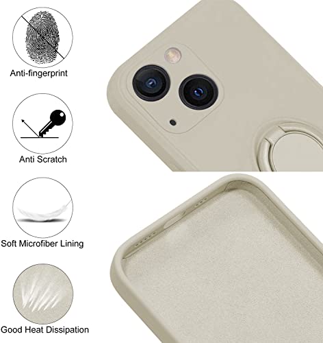 13peas Funda compatible con iPhone 13/Mini/Pro/Pro Max, de silicona, con anillo de 360 grados, soporte Apple magnético, soporte para coche, color blanco, mini.