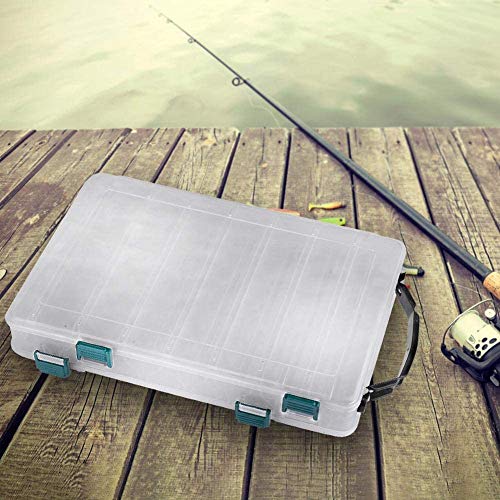 14 Rejillas Caja De Anzuelo De Señuelo De Pesca, Cebo de plástico de Almacenamiento, Grande Caja de Aparejos de Pesca Gancho, Ideal para almacenar señuelos de Pesca, Dimensiones(27 * 19 * 4.5cm)