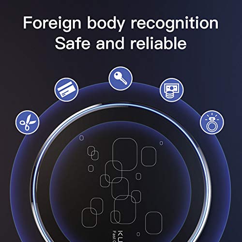 15W Cargador Inalámbrico Rápido, Wireless Charger para iPhone 11 X XS XR 8 Series, Samsung, Galaxy S10/S9/S9 +/S8 (no Adaptador) – Negro