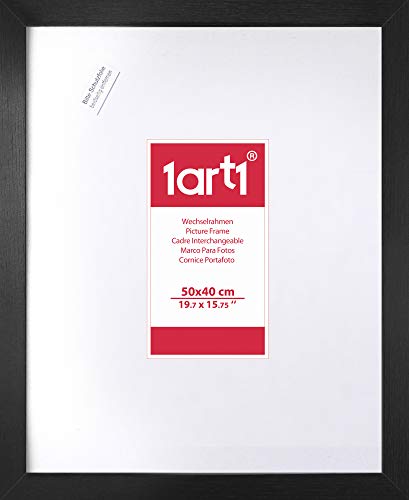 1art1 Johan Christian Clausen Dahl Póster Impresión Artística con Marco (Madera DM) - Paisaje con Piedras Megalíticas, 1839 (50 x 40cm)