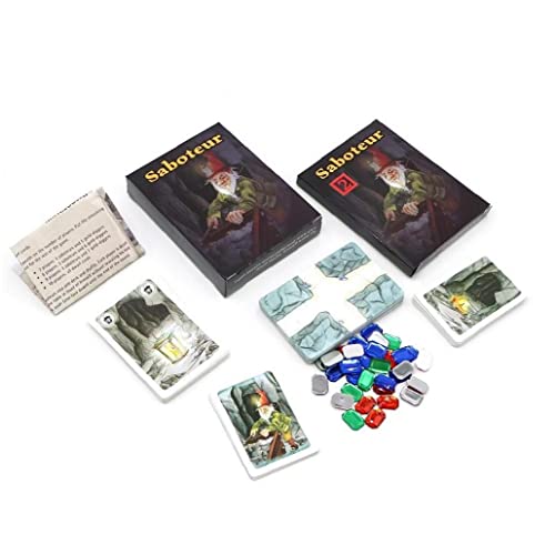1set Saboteur 1 + 2 Board Games Full English Base + Extension Dwarf Miner Jeu Funny Family Party Tarjeta Juego
