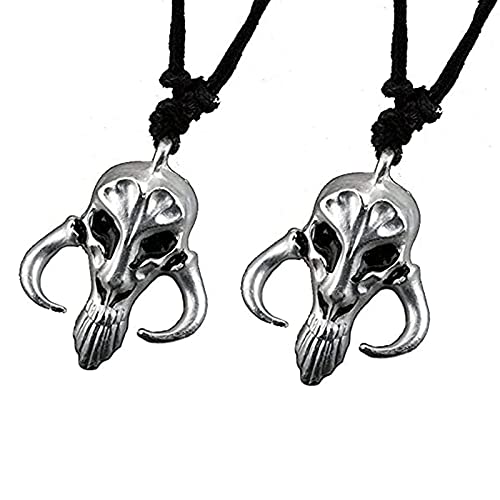 2 Piezas Collar Colgante de Star Wars, Colgante de Yoda Mandalorian, Star Wars Charms Collar, se Puede Utilizar para Cadena de Pareja, Aleación, Unisex