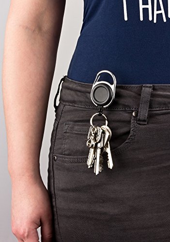 2 unidades. BE-HOLD JoJo o tarjeta de identificación con muelle extra fuerte y cuerda resistente que ofrece múltiples posibilidades con clip para cinturón, llavero y lengüeta reforzada con textil