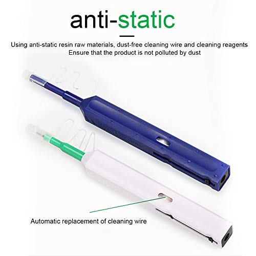 2 unidades de limpiador para fibra óptica, fibra óptica, lápiz limpiador de fibra óptica con 800+ limpiador para 2,5 mm SC/ST/FC Ferrulen Push Type(tamaño: 2 unidades)