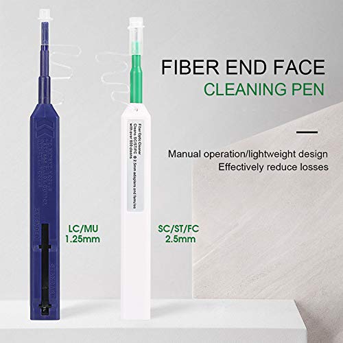 2 unidades de limpiador para fibra óptica, fibra óptica, lápiz limpiador de fibra óptica con 800+ limpiador para 2,5 mm SC/ST/FC Ferrulen Push Type(tamaño: 2 unidades)
