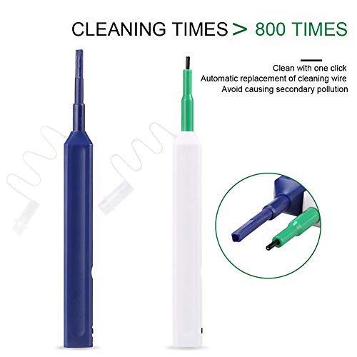 2 unidades de limpiador para fibra óptica, fibra óptica, lápiz limpiador de fibra óptica con 800+ limpiador para 2,5 mm SC/ST/FC Ferrulen Push Type(tamaño: 2 unidades)
