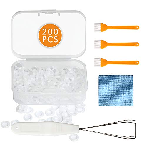 200 Piezas de Goma Anillos Tóricos de Sello Amortiguadores de Teclado con Extractor de Teclas y Cepillo de Limpieza de teclado para Teclado de Conmutación Cereza MX y Teclas de Teclado Mecánicas
