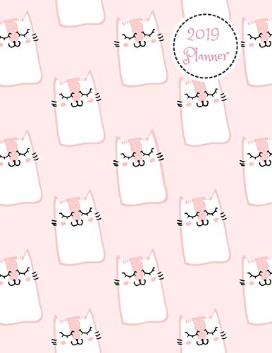 2019 Planner: Cute peach cats 2019 Weekly planner with to do lists and dot grid note pages (2019 Planners Art and Whimsy Collection)