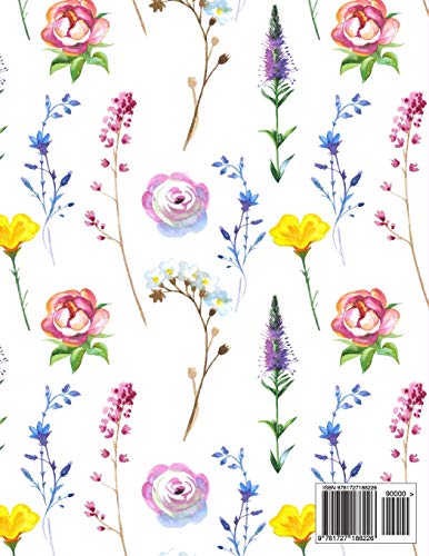 2019 Planner: Wild flowers with white background design 2019 Weekly planner with to do lists and dot grid note pages (2019 Planners Floral Collection)