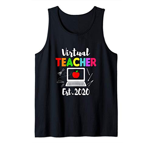 2020 Virtual Teacher | Fun Online School Teacher Gift Camiseta sin Mangas