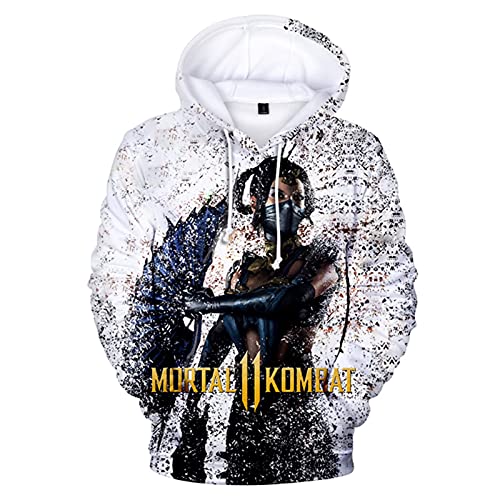 2021 Hombres y Mujeres con Capucha de la Sudadera con Capucha Mortal Kombat11 Cosplay 3D Fun Hoodies Suéter de cordón 2021 New Unisex Lightweight Kangaroo Pocket Sweater -Anime Fans Love