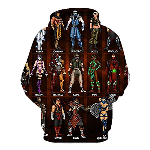 2021 NUEVO MORTAL Kombat11 Hoodie Mortal Kombat11 Imprimir Sudaderas con capucha Sudadera Chaqueta Top (Color : 8u, Size : 3XL)