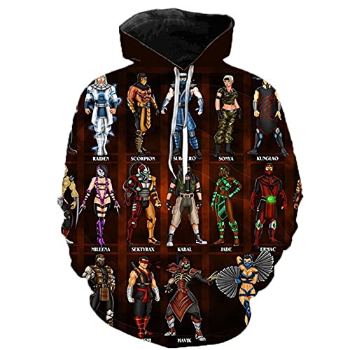 2021 NUEVO MORTAL Kombat11 Hoodie Mortal Kombat11 Imprimir Sudaderas con capucha Sudadera Chaqueta Top (Color : 8u, Size : 3XL)