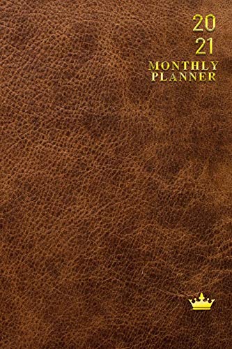 2021 Weekly Planner: Brown Leather Print with Gold Lettering 1 Year, 2021 Weekly Planner, Weekly Pages , Calendars, Year Overview, Special Dates, Goal Setting (Planners)