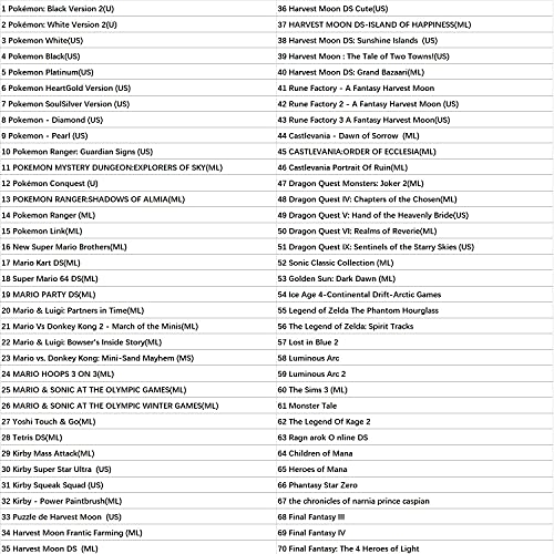 208 en 1 juegos DS Games NDS Game Card Super Combo Cartridge para DS NDS NDSL NDSi 3DS 2DS XL