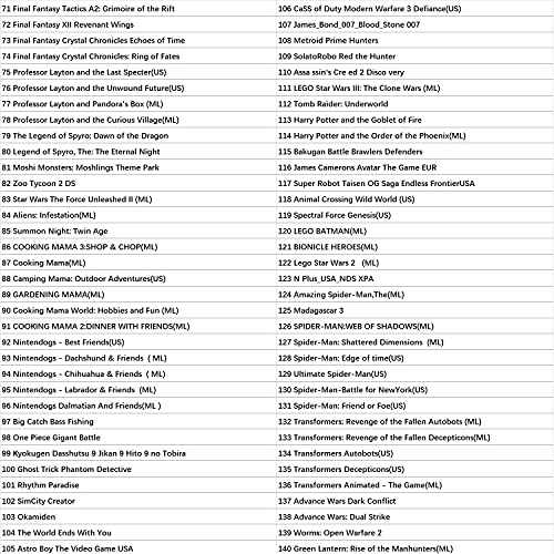 208 en 1 juegos DS Games NDS Game Card Super Combo Cartridge para DS NDS NDSL NDSi 3DS 2DS XL