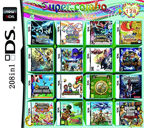 208 en 1 juegos DS Games NDS Game Card Super Combo Cartridge para DS NDS NDSL NDSi 3DS 2DS XL