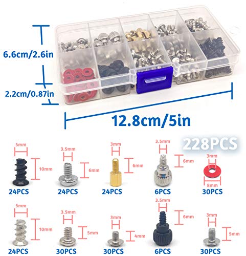 228 Tornillos De Computadora Con Caja Conveniencia Llevar Para Disco Duro Condu Tarjeta Madre Ventilador Ordenador PortáTil Universal ReparacióN Accesorios