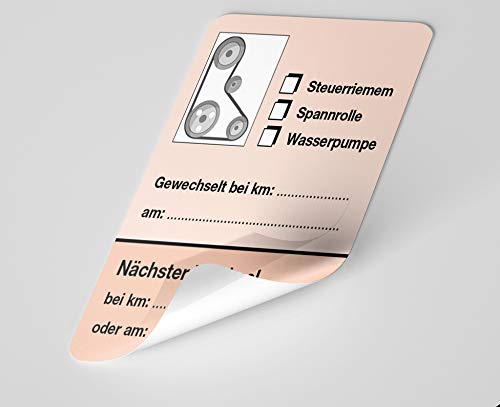 25 pegatinas para correa de distribución de coche, color rojo